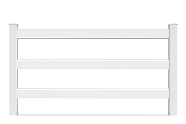 3 rail ranch vinyl fence