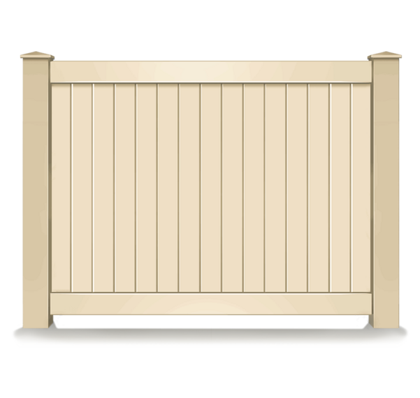 Almond vinyl fence