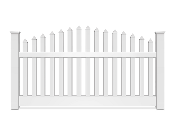 Convex top top vinyl picket fence