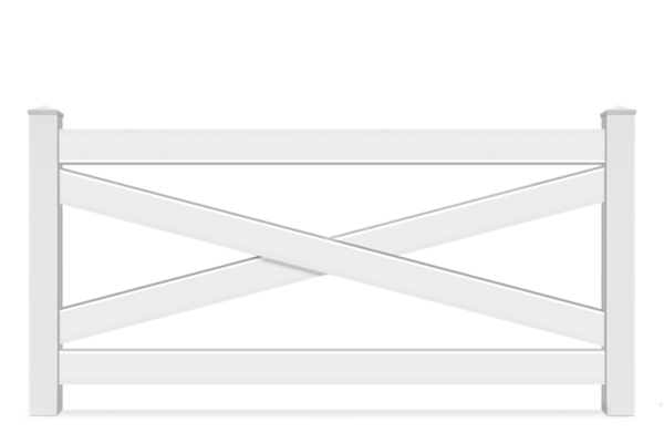 Crossbuck vinyl farm fence