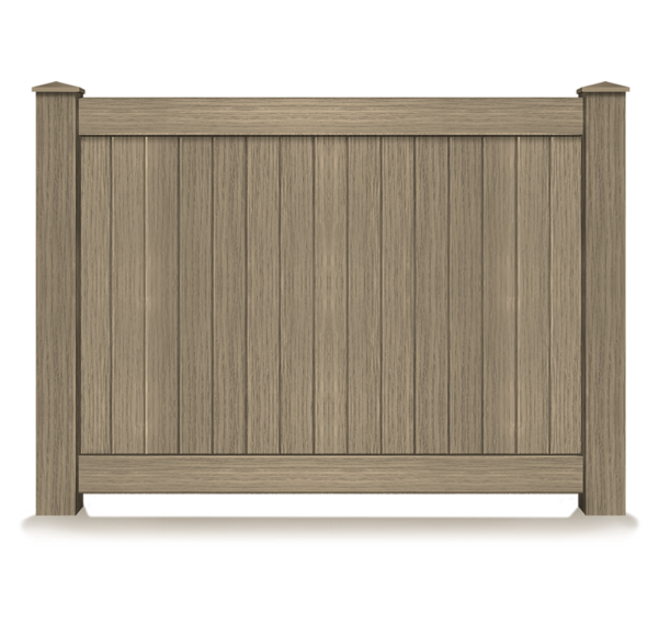 Hazelnut vinyl fence