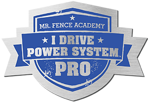 Mr. Fence Academy certificate for the I Drive Power System