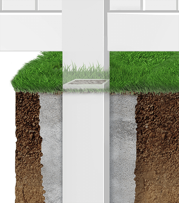 Vinyl fence post with concrete