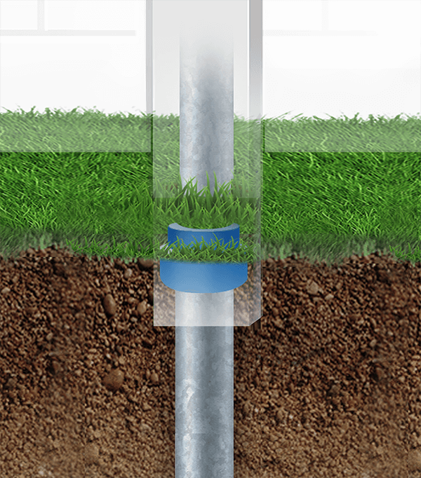 Steel foundation Vinyl fence post