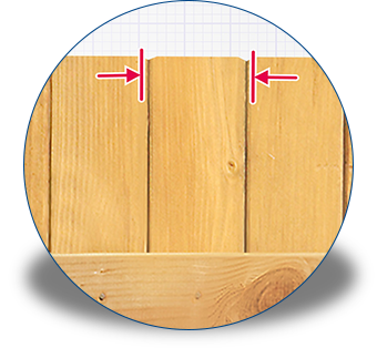 Close up of wood fence pickets