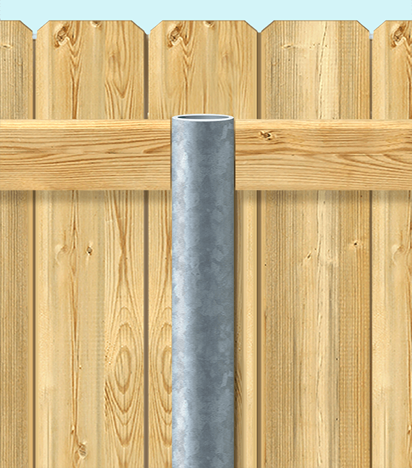 Steel foundation wood fence post in Kokomo Indiana